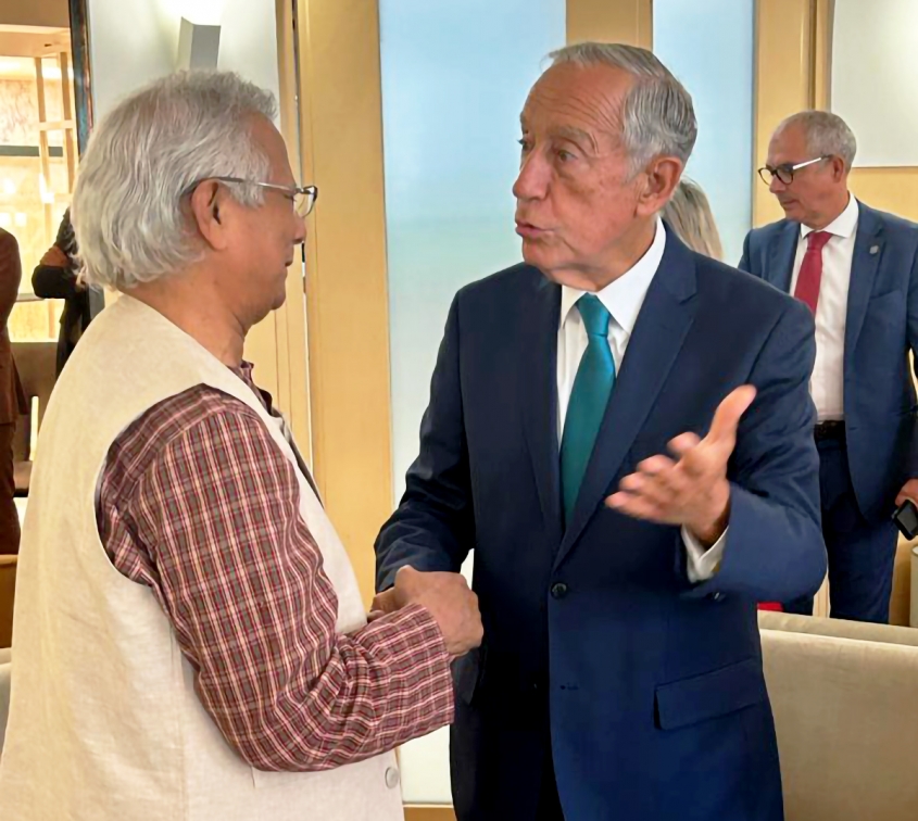 YUNUS EXCHANGES HIS VIEWS WITH PORTUGUESE PRESIDENT